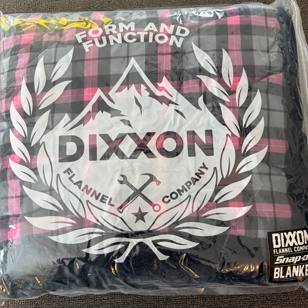 Pink and Black Plaid Blanket, brand new!